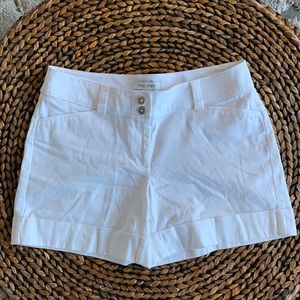 WHBM white cuffed shorts
